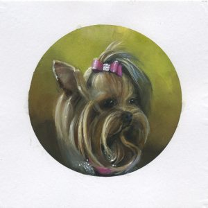 hand painting of yorkshire terrier