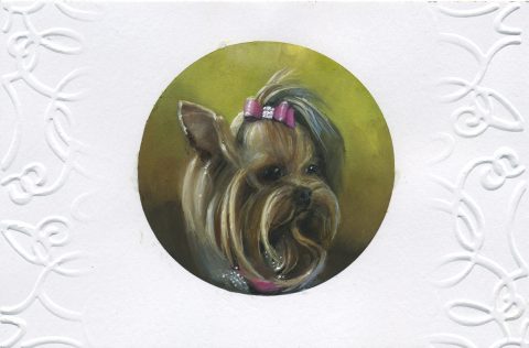 hand painting of yorkshire terrier