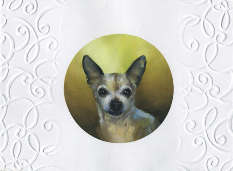 hand painted pet portrait of chihuahua